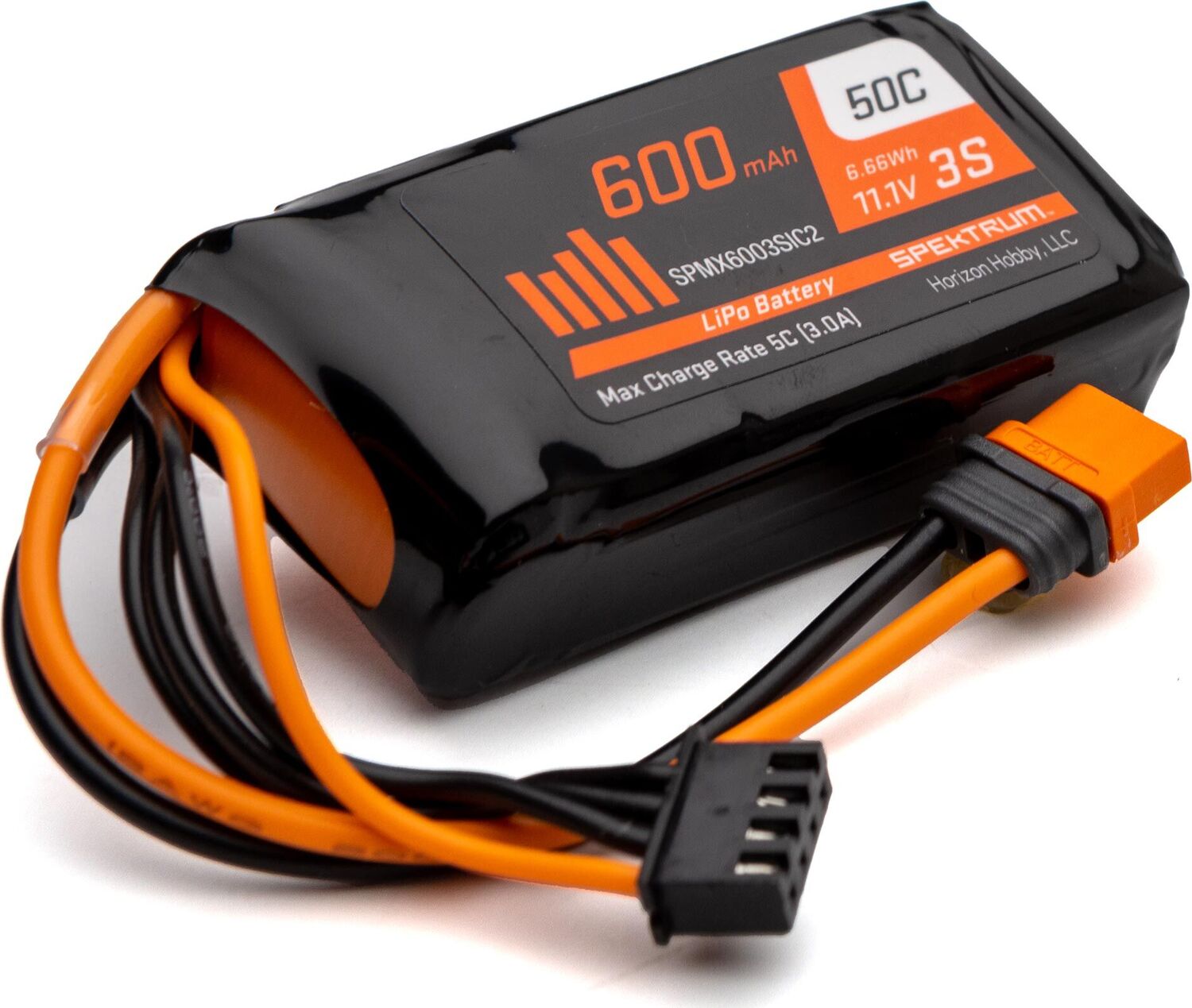11.1V 600mAh 3S 50C LiPo Battery: IC2